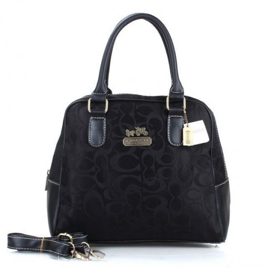 Coach Georgie In Signature Medium Black Satchels ETW | Women - Click Image to Close